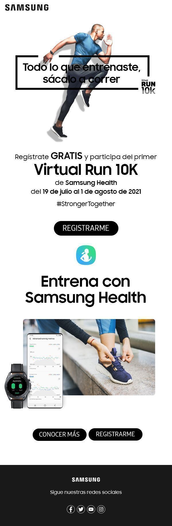 Participa en la carrera virtual 10K de Samsung y gana un Galaxy Watch3